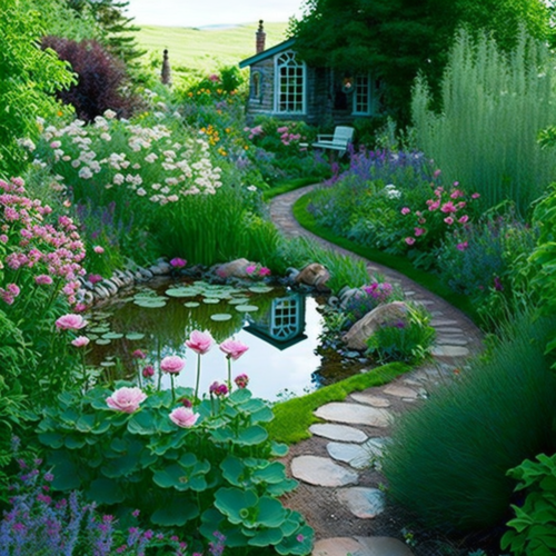 An example of a cottage-style garden